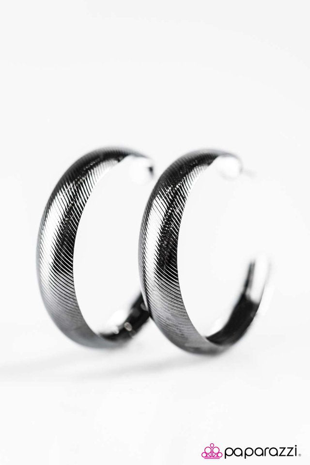 Paparazzi ♥ HOOP-ed Up! - Black ♥ Earrings