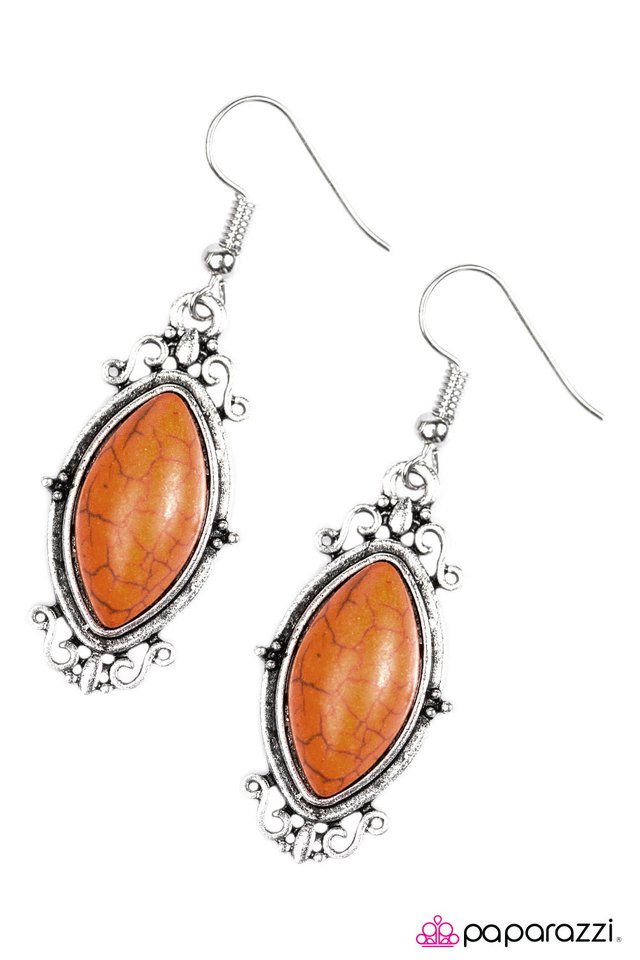 Paparazzi ♥ Custom Stonework - Orange ♥ Earrings