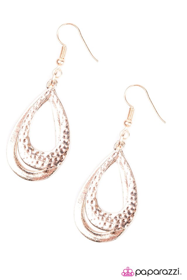 Paparazzi ♥ As The Tears Go By - Rose Gold ♥ Earrings