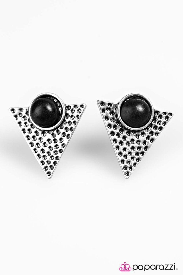 Paparazzi ♥ Just A Little Bite - Black ♥ Post Earrings