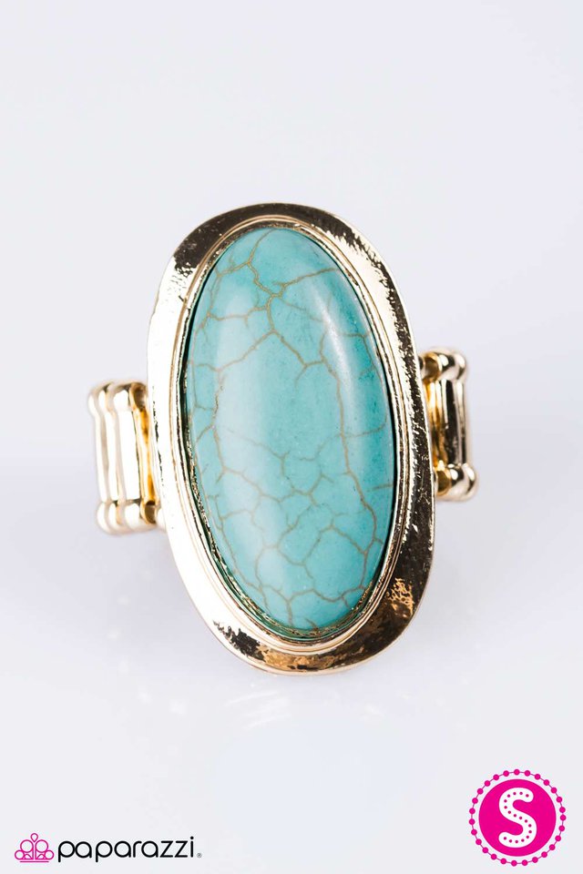 Paparazzi ♥ Rodeo Night - Blue/Gold ♥ Ring