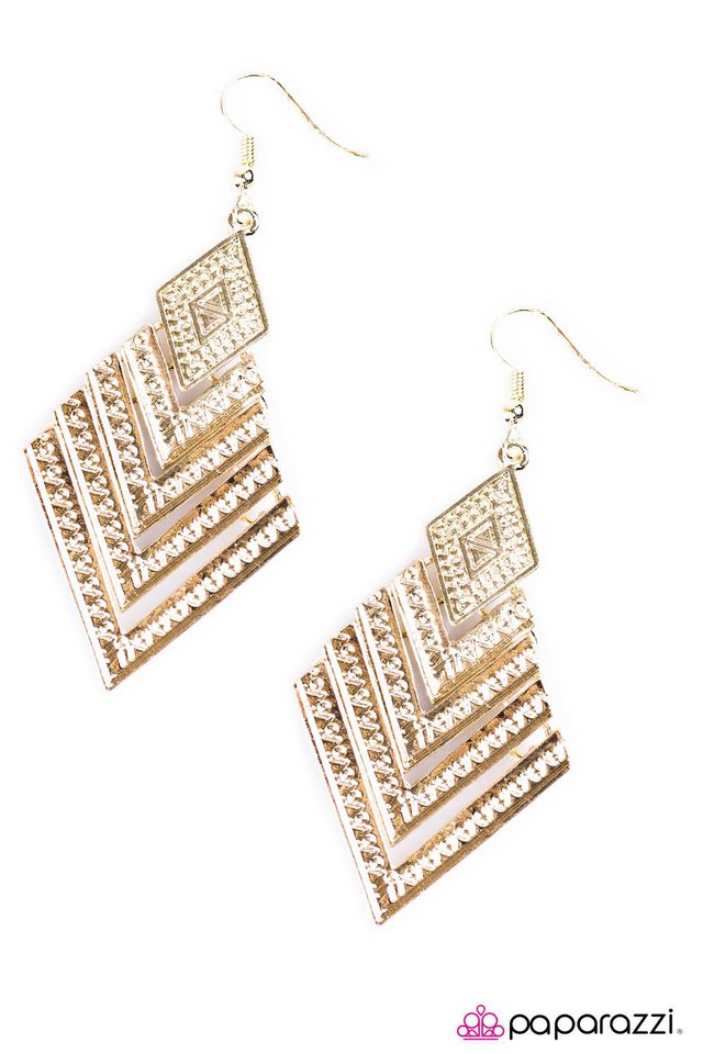 Paparazzi ♥ One With The Tribe - Gold ♥ Earrings
