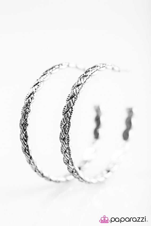 Paparazzi ♥ Thrown For A HOOP - Silver ♥ Earrings