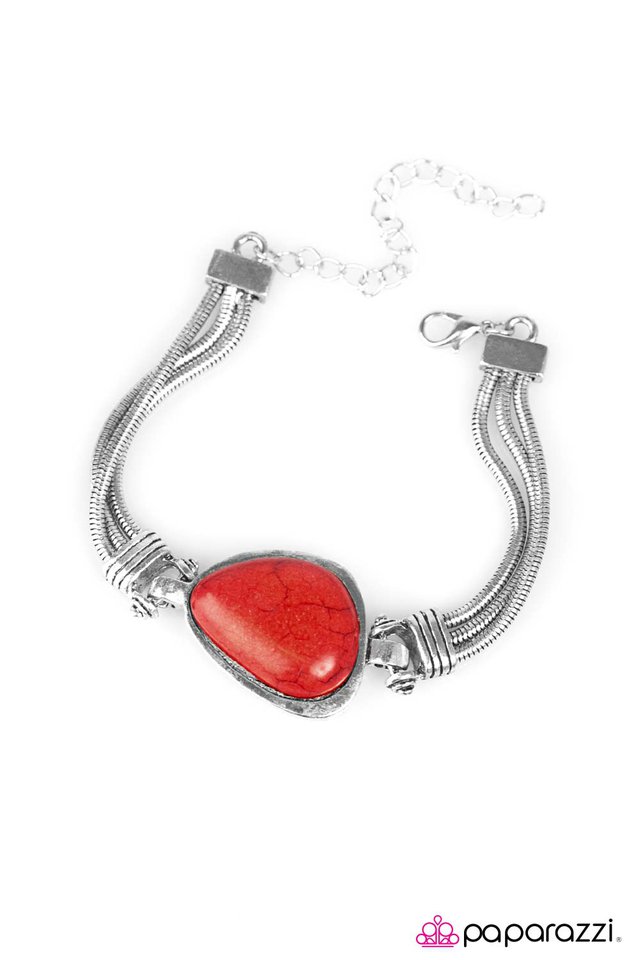 Paparazzi ♥ Stone Art - Red ♥ Bracelet