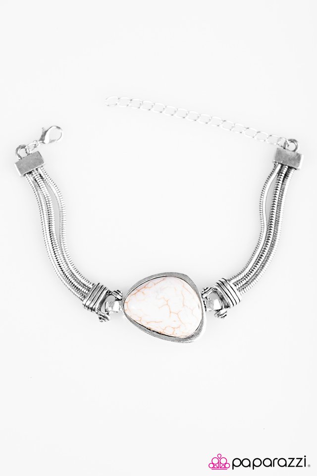 Paparazzi ♥ Stone Art - White ♥ Bracelet