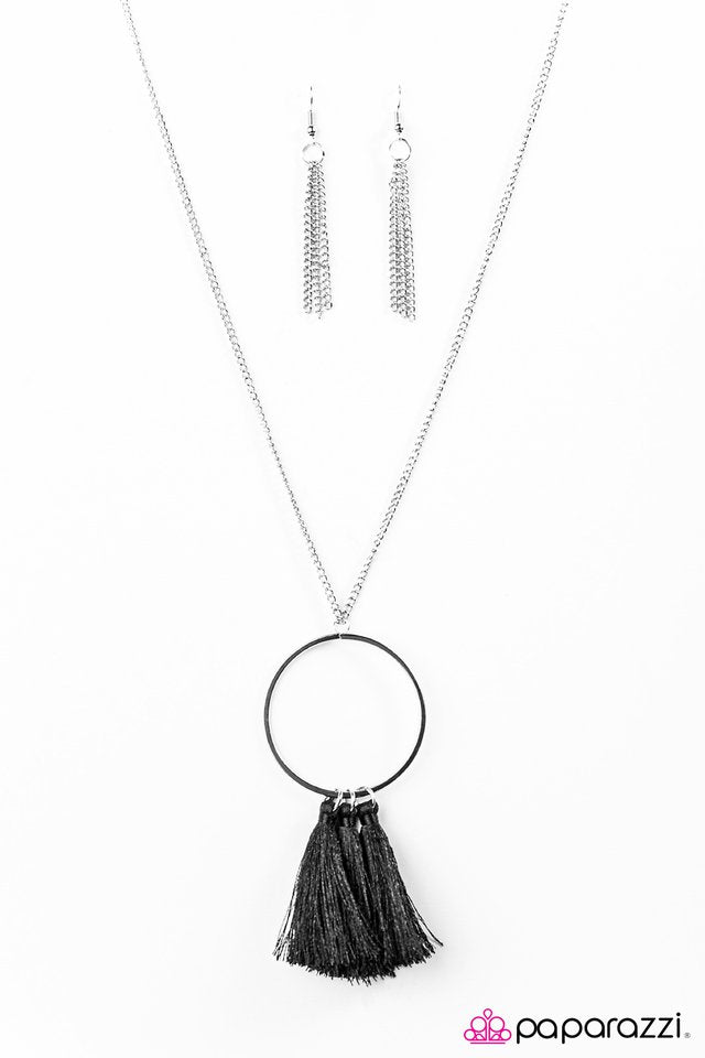Paparazzi ♥ Never Too Much Tassel - Black ♥ Necklace