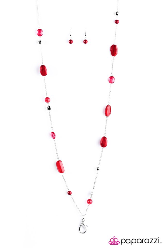 Paparazzi ♥ Keep It On The Down Low - Red ♥ Lanyard