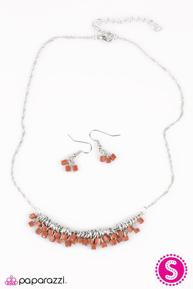 Paparazzi ♥ Cube Jive - Brown ♥ Necklace