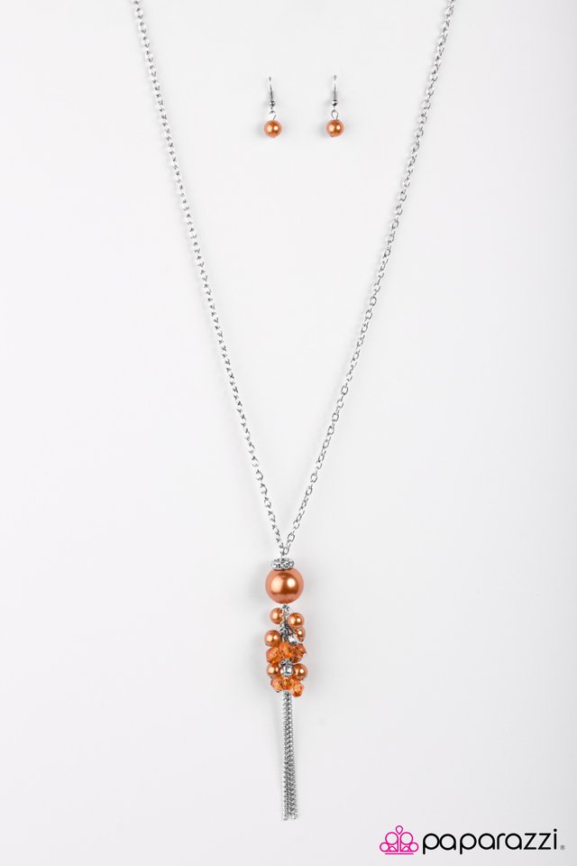 Paparazzi ♥ The Low Down - Orange ♥ Necklace