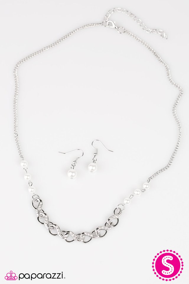 Paparazzi ♥ Fine By Me - White ♥ Necklace