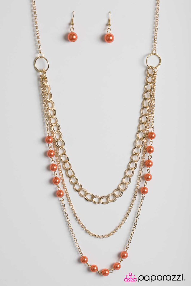 Paparazzi ♥ Dream Walking - Orange ♥ Necklace