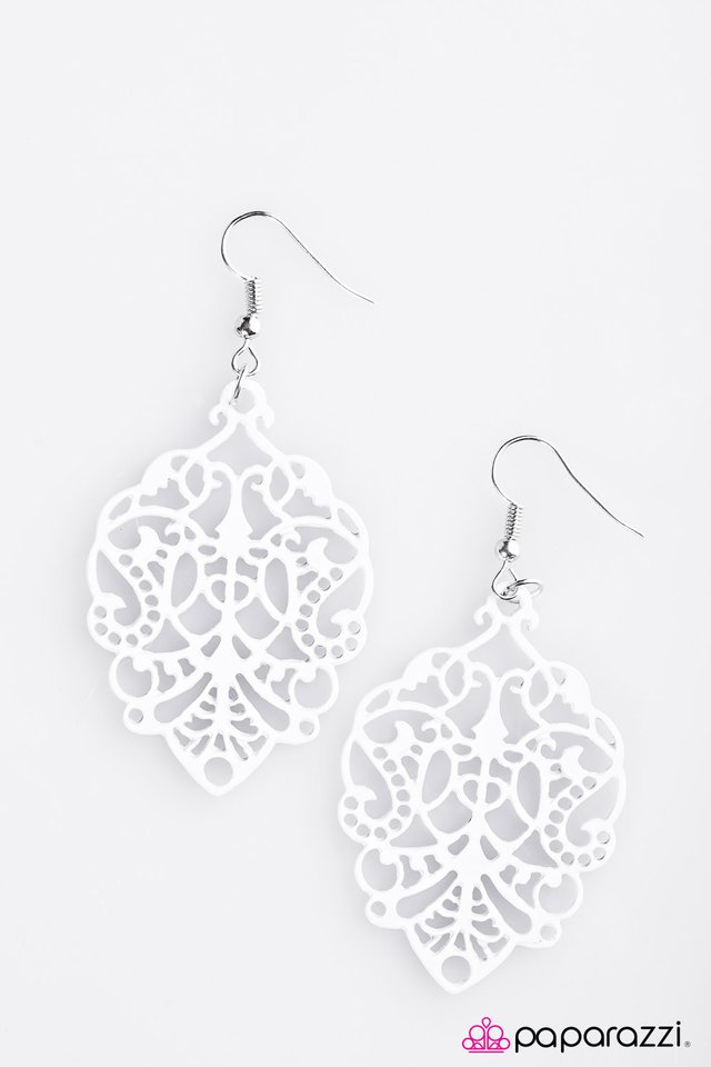 Paparazzi ♥ Posh and Polished - White ♥ Earrings