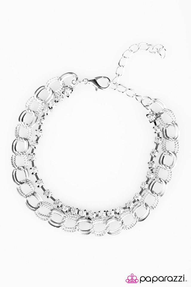 Paparazzi ♥ Double Time - White ♥ Bracelet