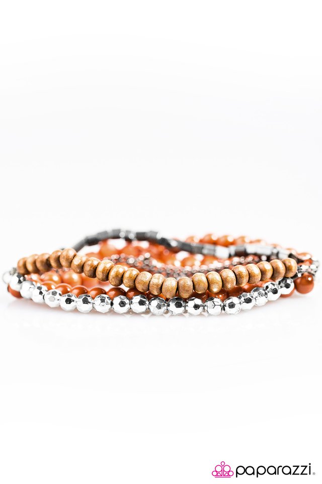 Paparazzi ♥ Just BEAD Happy 2 - Orange ♥ Bracelet