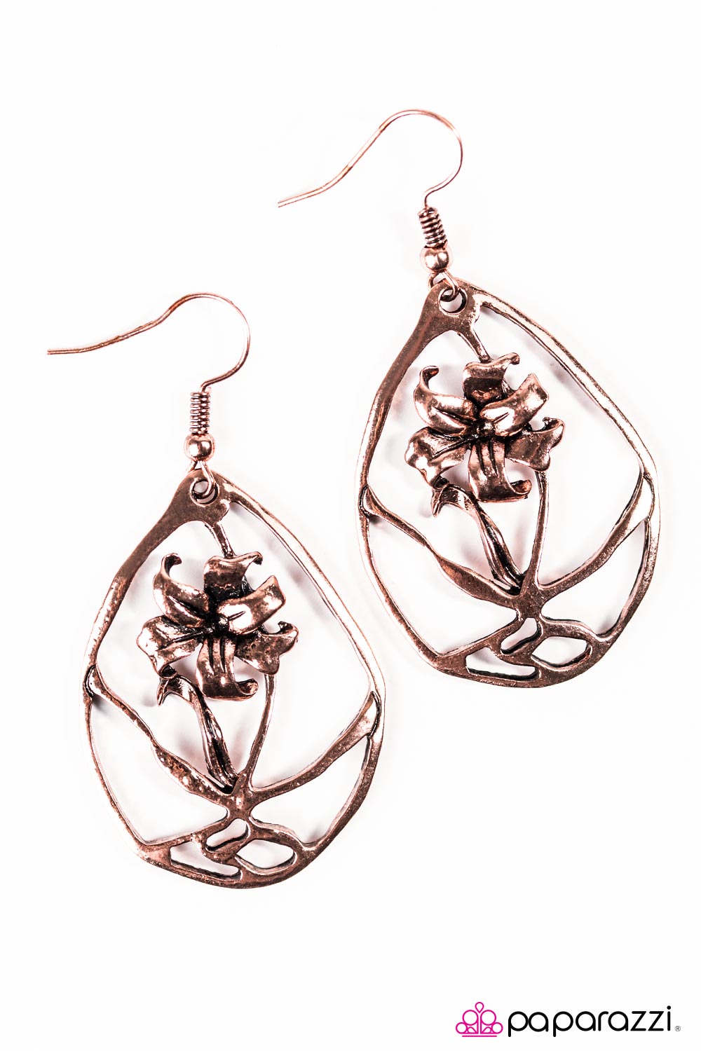 Paparazzi ♥ The Enchanted Rose - Copper ♥ Earrings