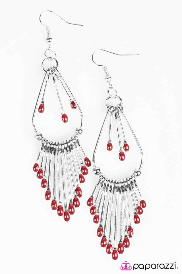 Paparazzi ♥ Painted Pony - Red ♥ Earrings