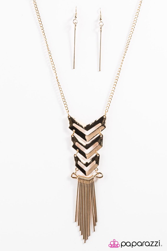 Paparazzi ♥ Warning Signal - Gold ♥ Necklace