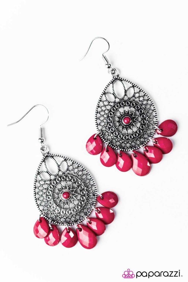 Paparazzi ♥ Take A Trip - Pink ♥ Earrings