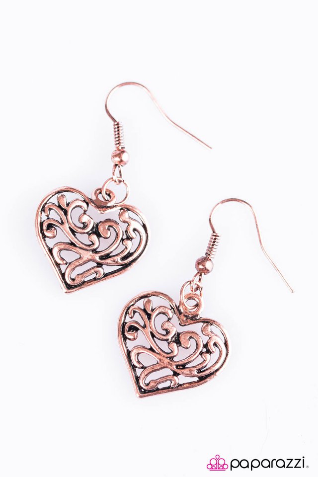 Paparazzi ♥ Fireheart - Copper ♥ Earrings