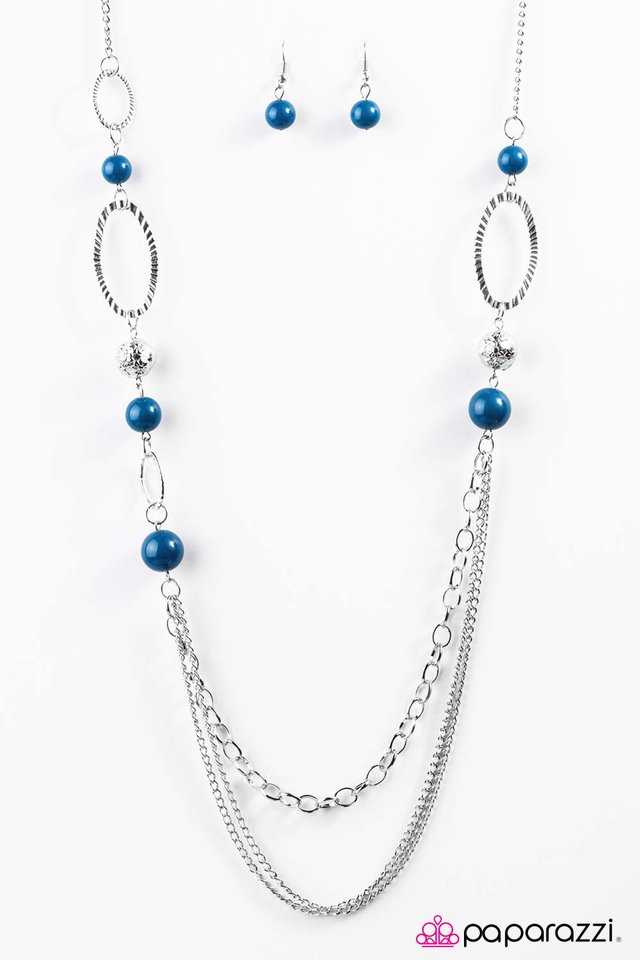 Paparazzi ♥ Somewhere Along The Line - Blue ♥ Necklace