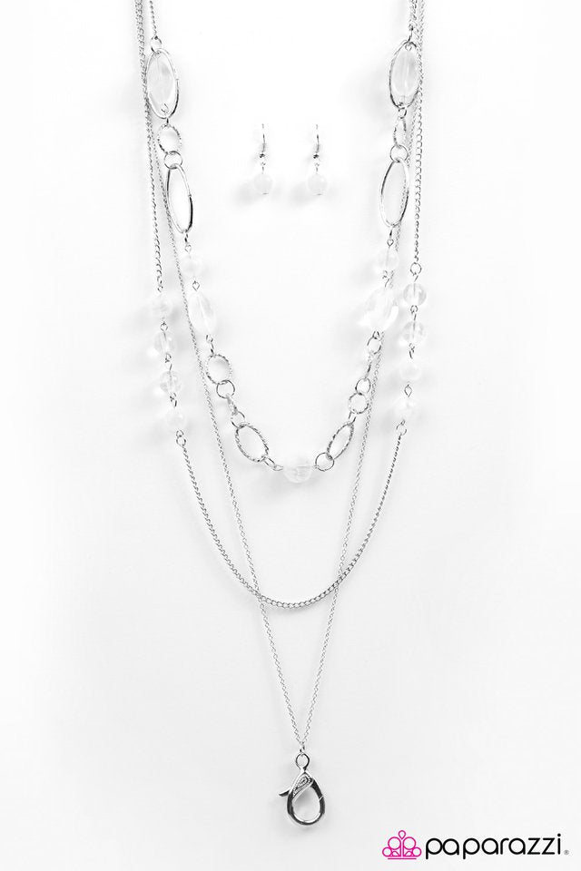 Paparazzi ♥ Floating On Clouds - White ♥ Lanyard