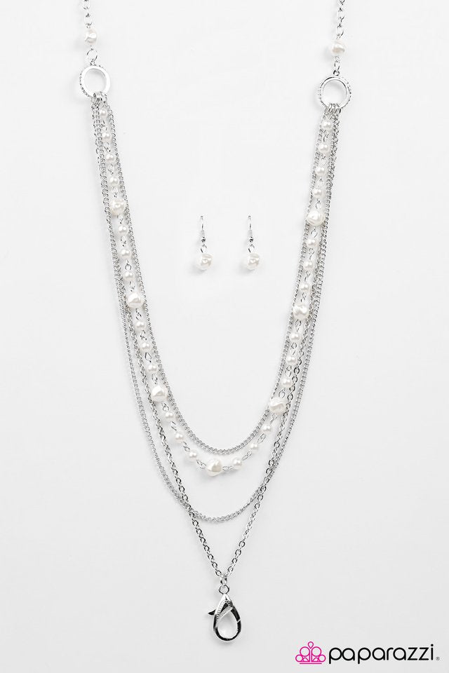 Paparazzi ♥ City Girl - White ♥ Lanyard