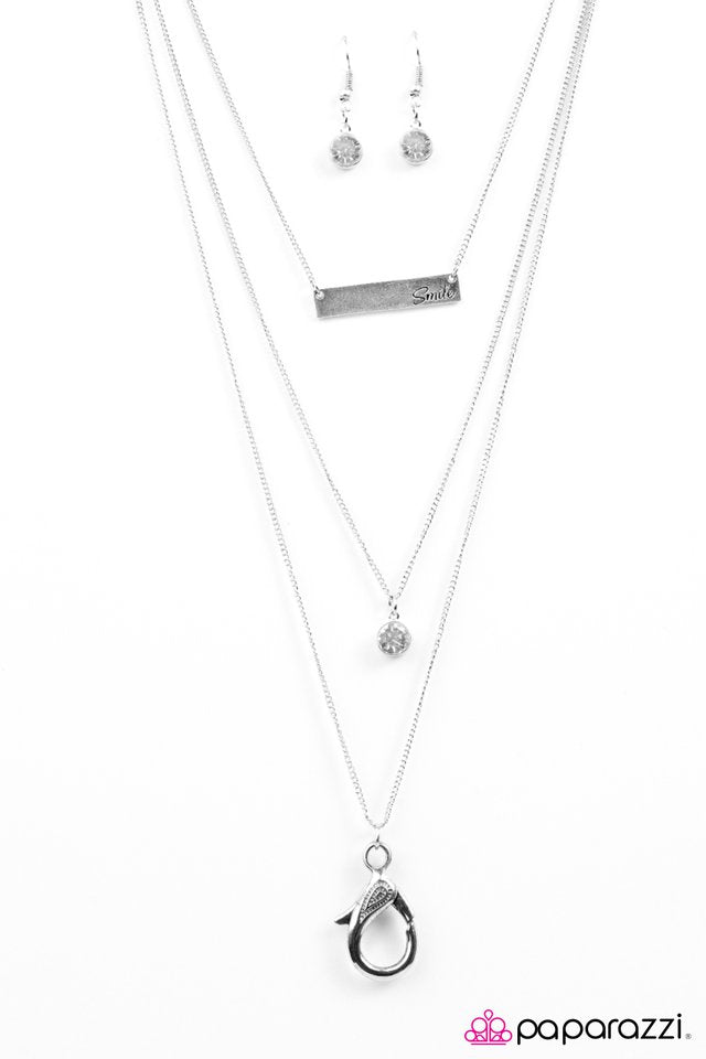 Paparazzi ♥ All Smiles - White ♥ Lanyard