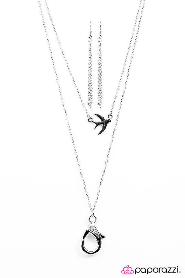 Paparazzi ♥ Night Bird - Silver ♥ Lanyard