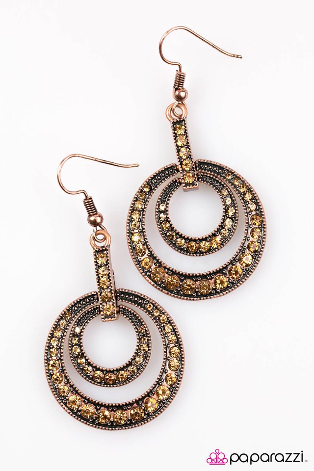 Paparazzi ♥ Cant Dull My Sparkle - Copper ♥ Earrings