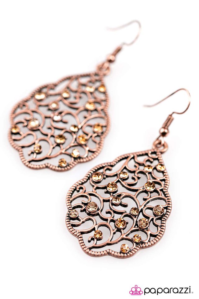 Paparazzi ♥ Dreaming of Castles - Copper ♥ Earrings
