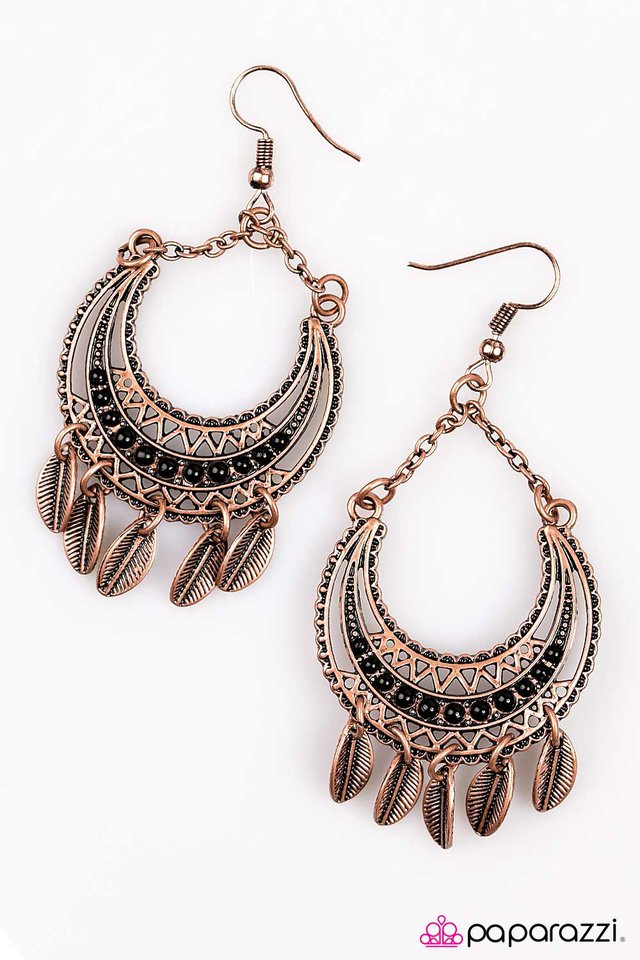 Paparazzi ♥ Lunar Lullaby - Copper ♥ Earrings