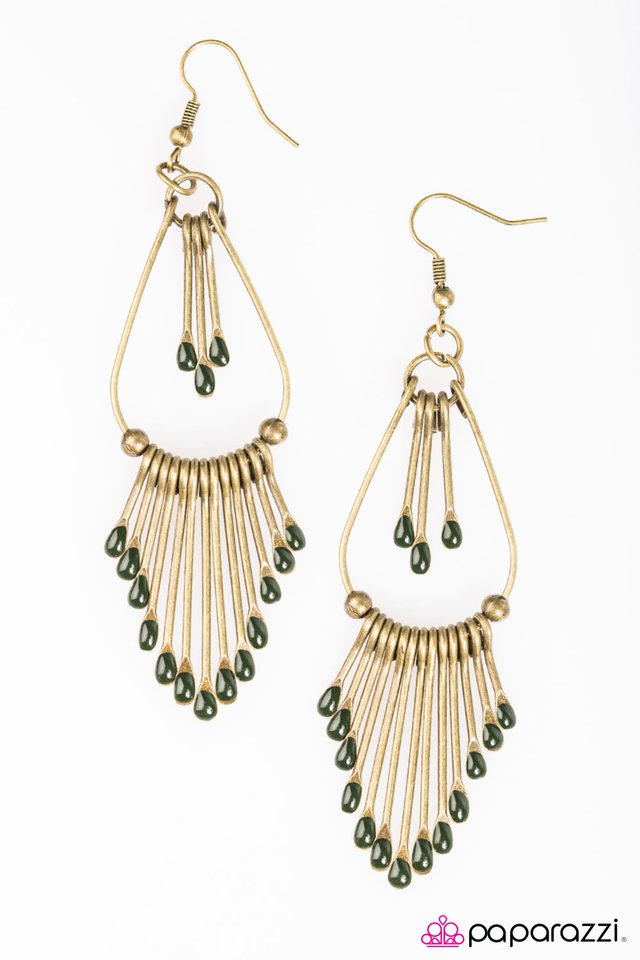 Paparazzi ♥ Painted Pony - Green ♥ Earrings