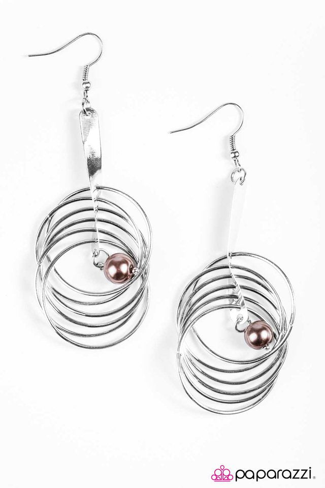 Paparazzi ♥ Space Cadet - Brown ♥ Earrings