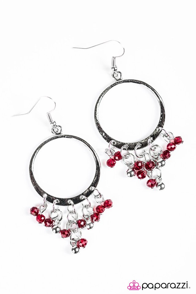 Paparazzi ♥ Crystal Chandeliers - Red ♥ Earrings