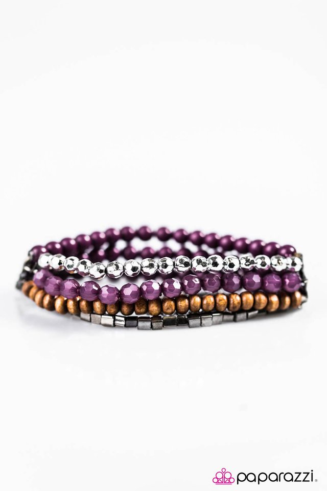 Paparazzi ♥ Just BEAD Happy - Purple ♥ Bracelet