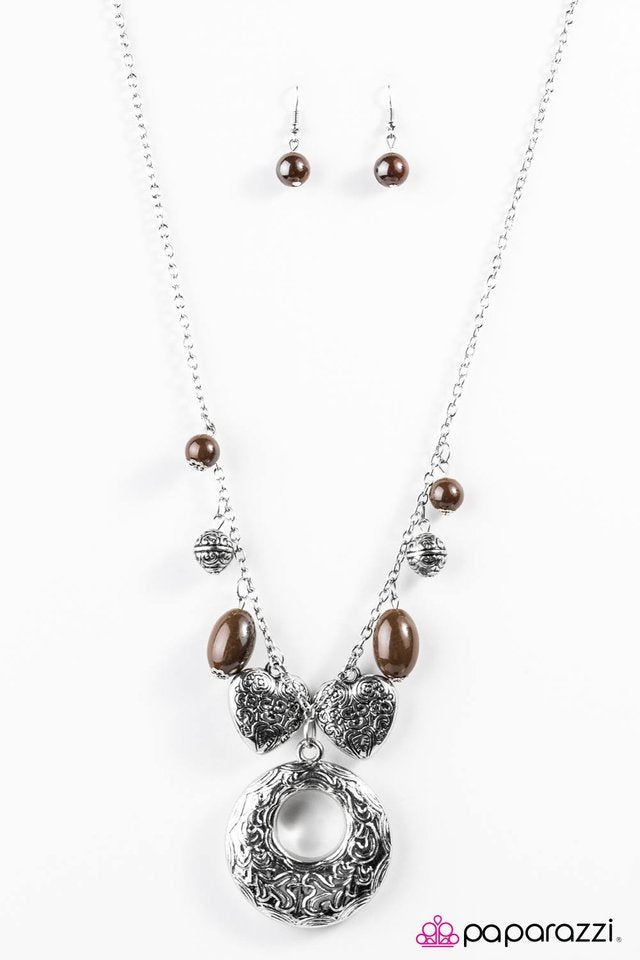Paparazzi ♥ Home Is Where The Heart Is - Brown ♥ Necklace