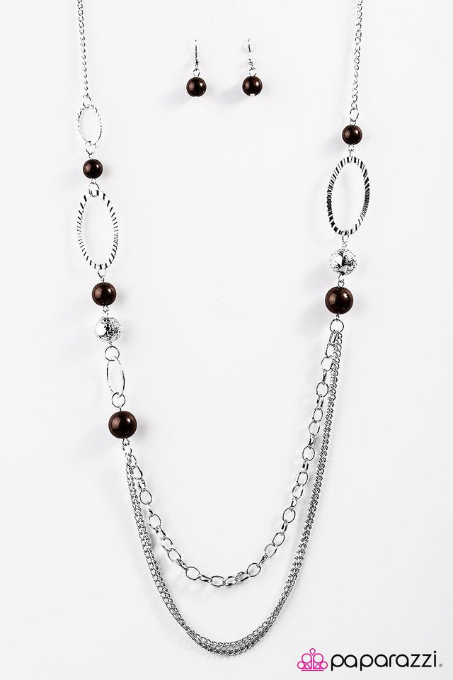 Paparazzi ♥ Somewhere Along The Line - Brown ♥ Necklace