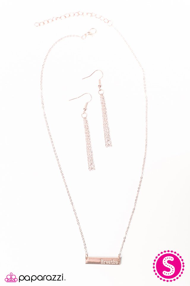 Paparazzi ♥ Breathe In, Breathe Out - Rose Gold ♥ Necklace