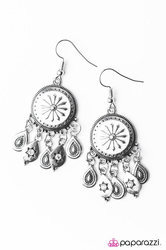 Paparazzi ♥ Once Upon A CHIME - White ♥ Earrings