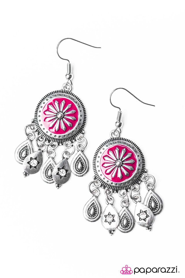 Paparazzi ♥ Once Upon A CHIME - Pink ♥ Earrings