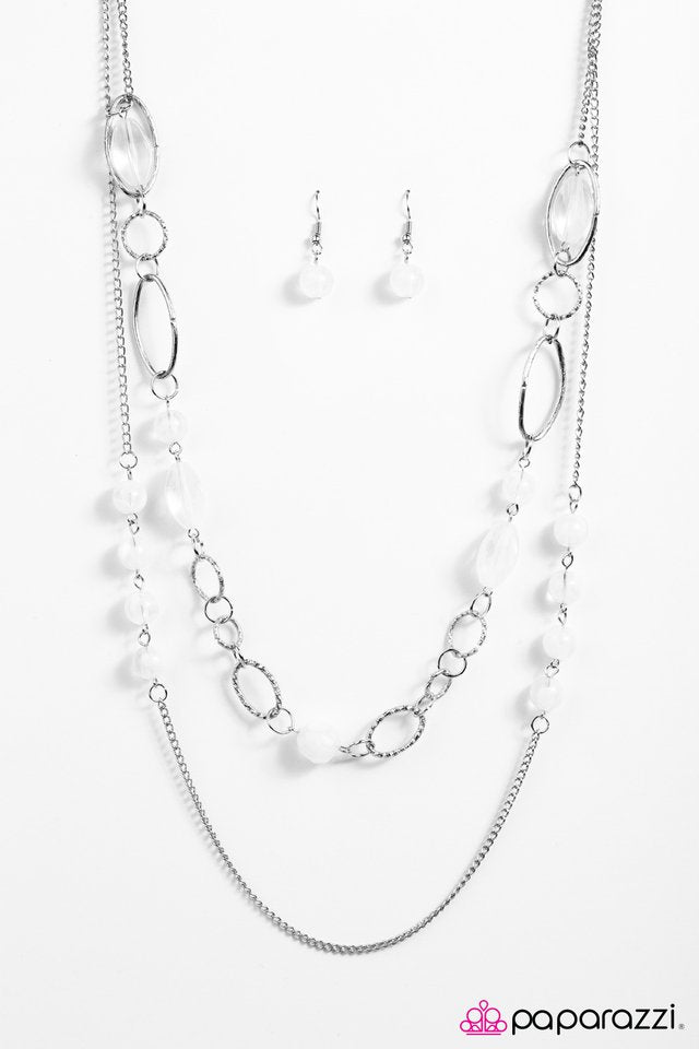 Paparazzi ♥ Touch The Clouds - White ♥ Necklace