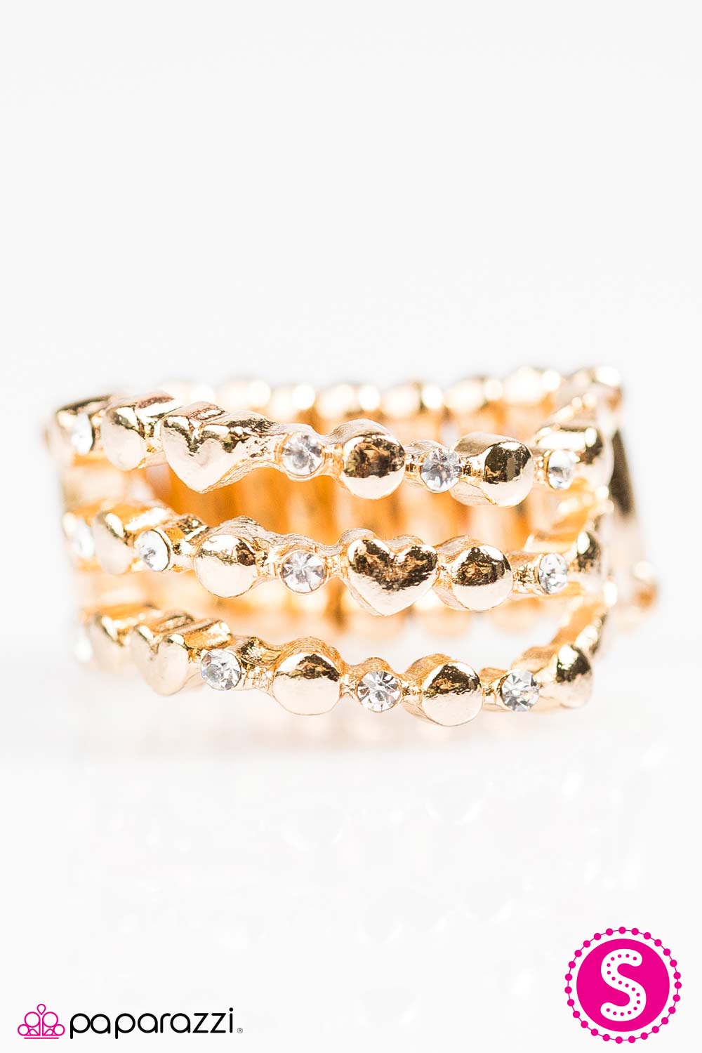 Paparazzi ♥ Happy Hearts - Gold ♥ Ring