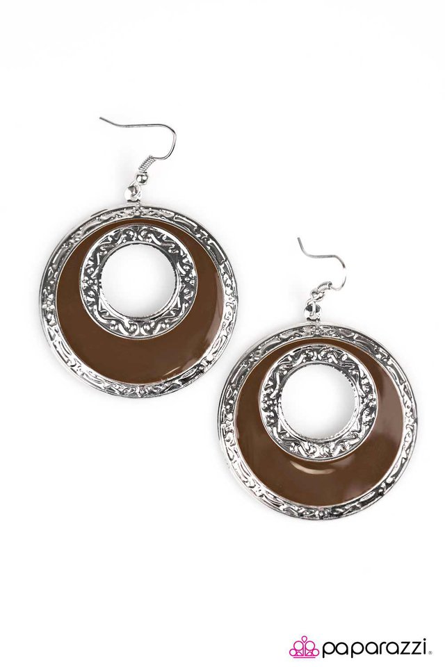Paparazzi ♥ Night Owl - Brown ♥ Earrings
