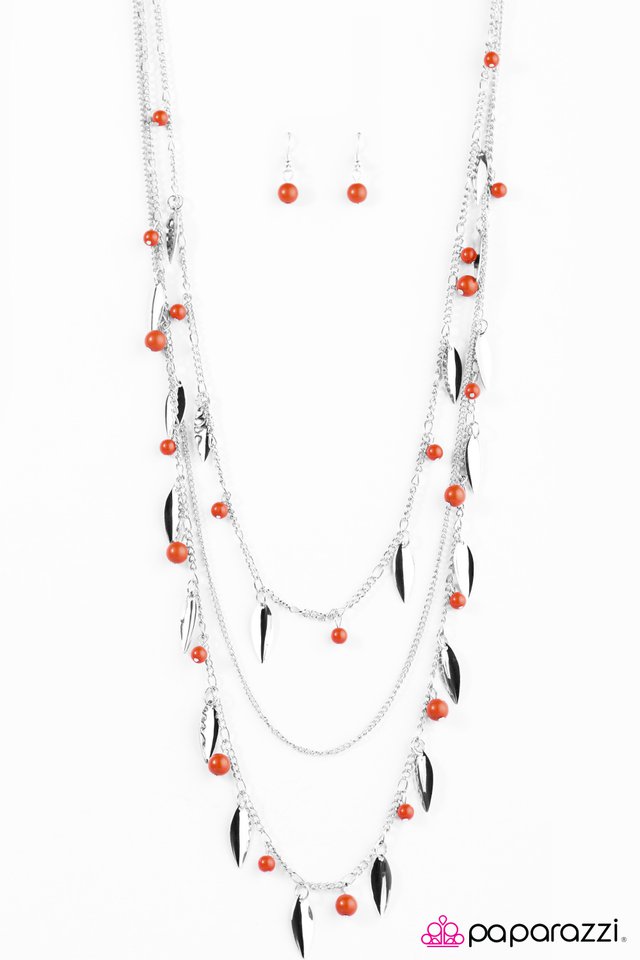 Paparazzi ♥ Keep It Sassy - Orange ♥ Necklace