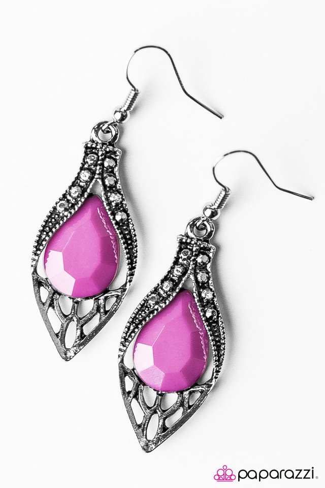Paparazzi ♥ BRIGHT On Time - Purple ♥ Earrings