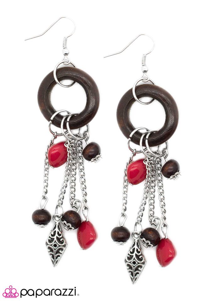 Paparazzi ♥ Wood You Be Mine? - Red ♥ Earrings