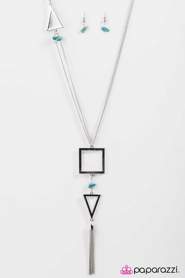 Paparazzi ♥ Just GEO With It - Blue ♥ Necklace