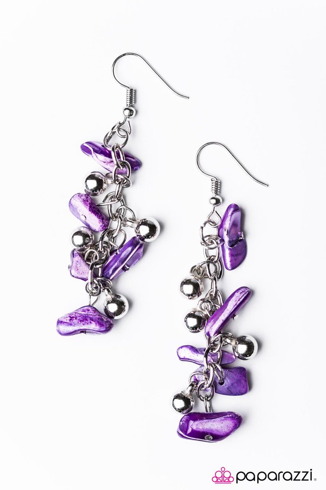 Paparazzi ♥ Singapore Beaches - Purple ♥ Earrings