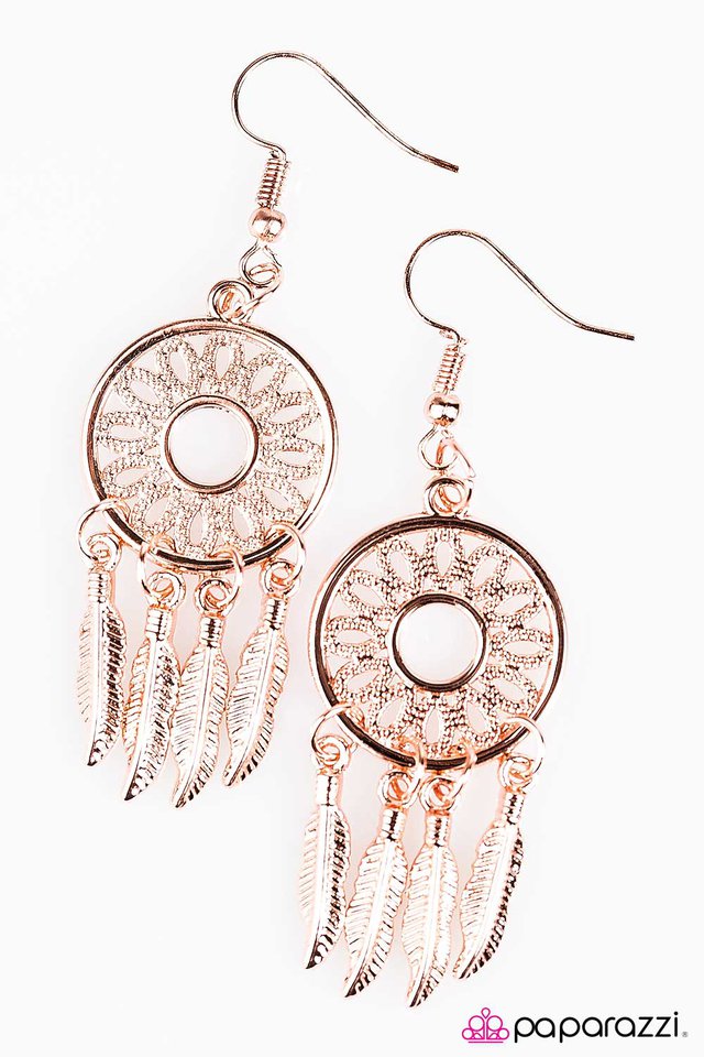 Paparazzi ♥ Suncatcher - Copper ♥ Earrings