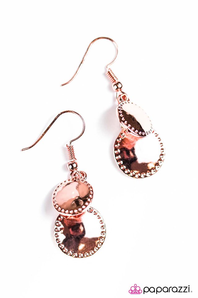 Paparazzi ♥ WHEEL-ing and Able - Copper ♥ Earrings